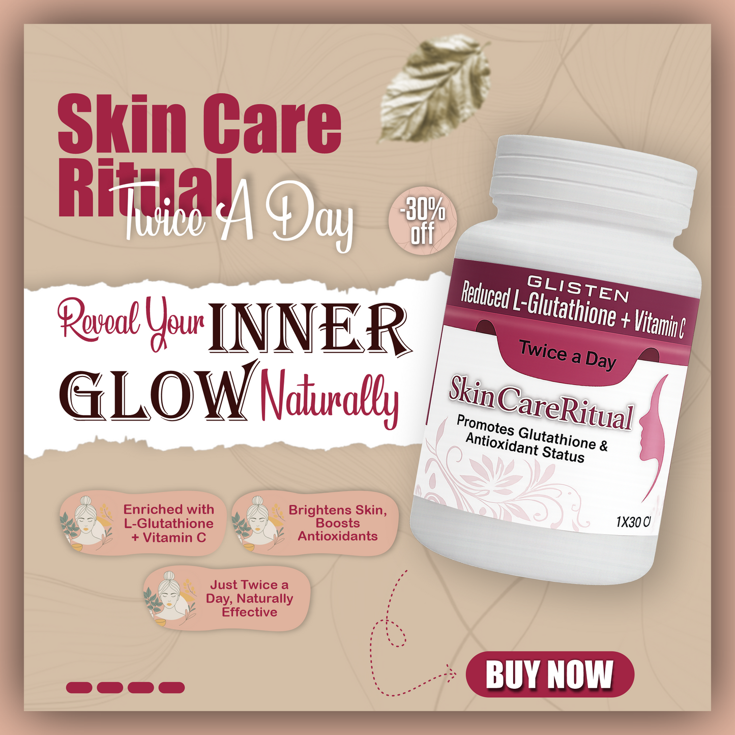 Glisten Glutathione Tablets – 90% Efficacy